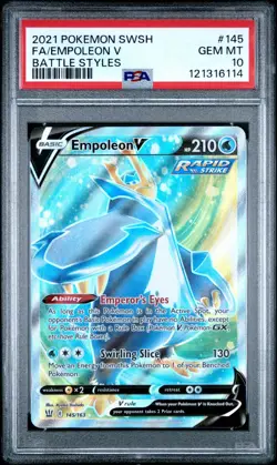 2021 Pokemon SWSH Battle Styles Empoleon V #145/163 PSA 10 - Image 1