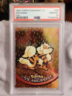 PSA 10 Arcanine Foil Fire Textured 1999 Topps Pokemon Rare - Image 1