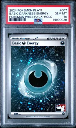 PSA 10 POP 1! 3 SWIRLS 2024 POKEMON PLAY!DARKNESS ENERGY POKEMON PRIZE PACK HOLO - Image 1