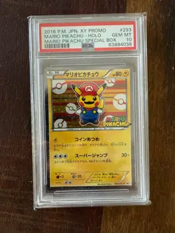 PSA 10 Pokemon Japanese 2016 Mario Pikachu Holo Promo Special Box #293 293/XY-P - Image 1