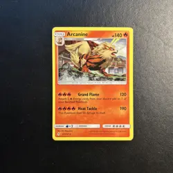 Arcanine 22/214 Sun & Moon Unbroken Bonds Pokemon Card Regular Rare Near Mint NM - Image 1