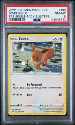 PSA 8 Eevee Black Star Promo Holo Pokemon Card SWSH190 - Image 1