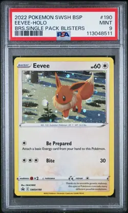 PSA 9 MINT Eevee Black Star Promo Holo Pokemon Card SWSH190 - Image 1