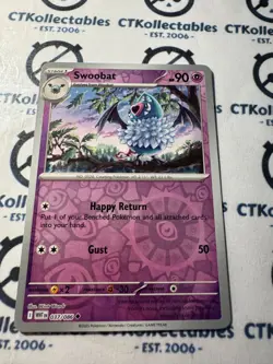 Swoobat Reverse Holo Scarlet & Violet White Flare #037/086 Pokemon - Image 1