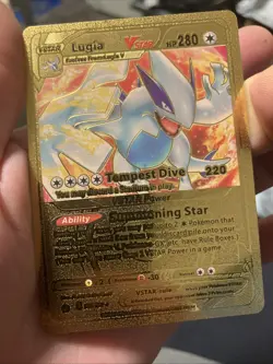 Lugia VStar Gold Foil Fan Art Vinyl Textured Collector Pokemon Card 139/195 - Image 1