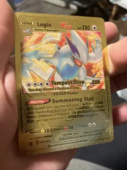 Lugia VStar Gold Foil Fan Art Vinyl Textured Collector Pokemon Card 139/195 - Image 2