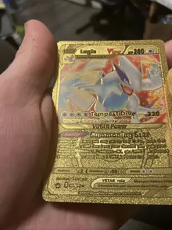 Lugia VStar Gold Foil Fan Art Vinyl Textured Collector Pokemon Card 139/195 - Image 3