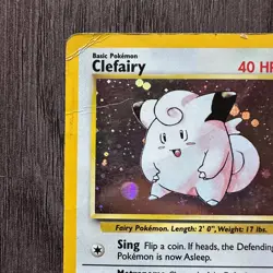 Clefairy 006/130 Base Set 2 Holo HP DMG Pokemon Card TCG Vintage WOTC Creased - Image 2