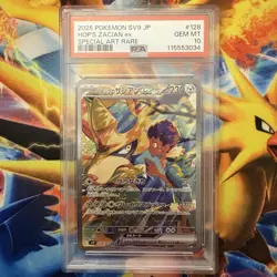 Pokemon Card Hop's Zacian EX SAR 128/100 SV9 Battle Partners PSA 10 - Image 1