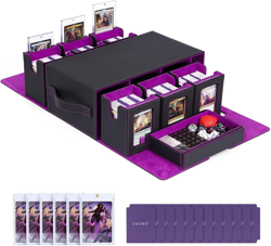 Commander Deck Box for MTG, 6-Deck Modular Card Case with Dice Tray Holds 600+ D - Image 1