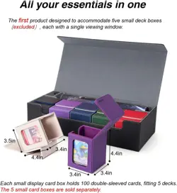 MTG Deck Box Holds 5 Display Card Deck Boxes with Playmat and Dice Box,Includes - Image 2