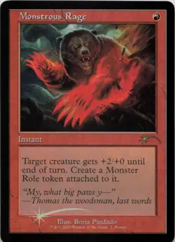 Monstrous Rage - PROMO FOIL - U Wilds of Eldraine 142 - MTG - Image 1