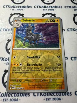 Zebstrika Reverse Holo Scarlet & Violet White Flare #032/086 Pokemon - Image 1