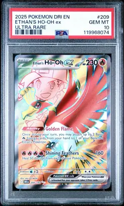 PSA 10 GEM MT Ethan’s Ho-Oh Ex #209, 2025 Pokemon Destined Rivals, DRI EN - Image 1