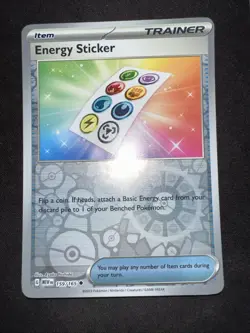 Pokemon Scarlet and Violet 151 Energy Sticker 159/165 REVERSE HOLO - Image 1