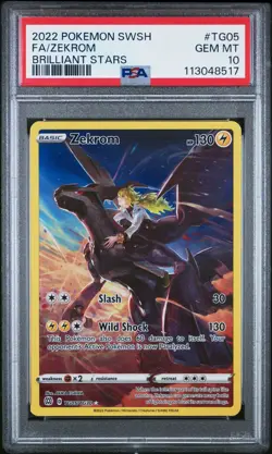 2022 POKEMON SWORD & SHIELD BRILLIANT STARS TG05 FULL ART/ZEKROM PSA 10 Gem Mint - Image 1