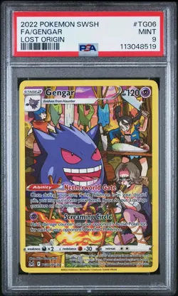 2022 POKEMON SWORD & SHIELD LOST ORIGIN #TG06 FULL ART/GENGAR PSA 9 Mint - Image 1