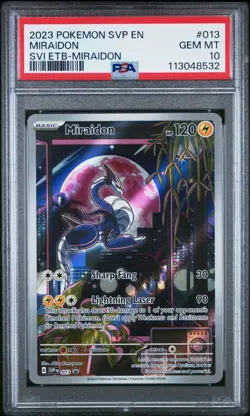 2023 POKEMON SVP EN-SV BLACK STAR PROMO 013 MIRAIDON SCARLET & VIOLET ETB PSA 10 - Image 1