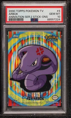 Arbok Topps Pokemon TV Animation Edition Series 2 Puzzle Back Stickers PSA 10 - Image 1
