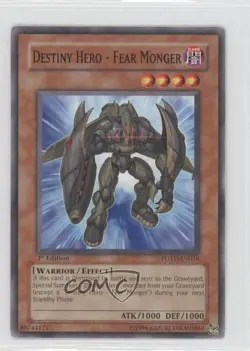 Destiny HERO - Fear Monger 1st Ed. YuGiOh Power of the Duelist #POTD-EN016 2006 - Image 1