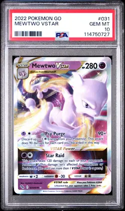 2022 POKEMON GO #031 MEWTWO VSTAR PSA 10 - Image 1
