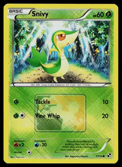 Pokemon Card - Snivy Black and White League Promo 1/114 Reverse Holo - Image 1