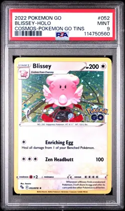2022 POKEMON GO COSMOS-POKEMON GO TINS #052 BLISSEY-HOLO PSA 9 - Image 1
