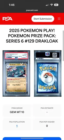 PSA 10 POP 1! 2025 POKEMON PLAY! POKEMON PRIZE PACK: SERIES 6 #129 DRAKLOAK - Image 4