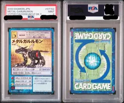 Digimon Card Old War Greymon Metal Garrurumon Psa9 Japan - Image 3