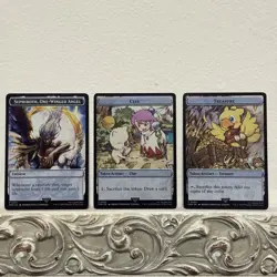 MTG English Metal Stainless Token Final Fantasy Complete Set of 3 Promo NM - Image 1