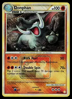 Pokemon Card - Donphan Crosshatch League Promo HGSS 40/123 Reverse Holo - Image 1