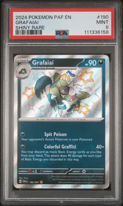 2024 POKEMON PAF EN-PALDEAN FATES SHINY RARE #190 GRAFAIAI PSA 9 - Image 1