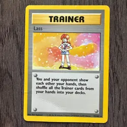Lass 75/102 Base Set Regular HP DMG Pokemon Card TCG Vintage WOTC Crease - Image 1