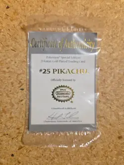 Pokemon PIKACHU 23k Gold-Plated Trading Card & Pokeball - Burger King RARE ?? - Image 3