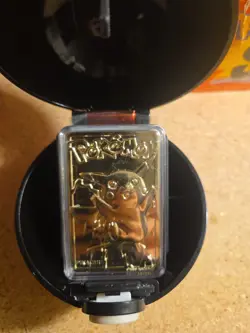 Pokemon PIKACHU 23k Gold-Plated Trading Card & Pokeball - Burger King RARE ?? - Image 5