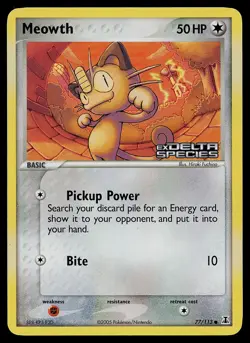 Pokemon Card - Meowth Delta Species Stamped 77/113 Reverse Holo - Image 1