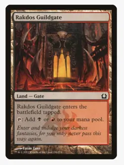 Rakdos Guildgate #244 RTR Magic Card in a Protective Sleeve - Image 1
