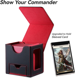 MTG Commander Card Deck Box, Patented Display, Fits 100 Cards, Dice Tray - Image 2