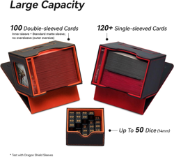 MTG Commander Card Deck Box, Patented Display, Fits 100 Cards, Dice Tray - Image 3