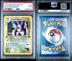 2000 Pokemon Gym Challenge 1st Edition Giovanni's Nidoking Holo #7 PSA 9 Mint - Image 3
