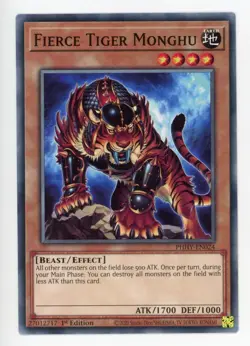 Yugioh Fierce Tiger Monghu PHHY-EN024 Common 1s NM x3 Play Set - Image 1