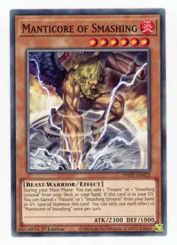 Yugioh Manticore Of Smashing PHHY-EN022 Common 1s NM x3 Play Set - Image 1