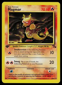 Pokemon Card - Magmar Fossil 1st Edition 39/62 - Image 1