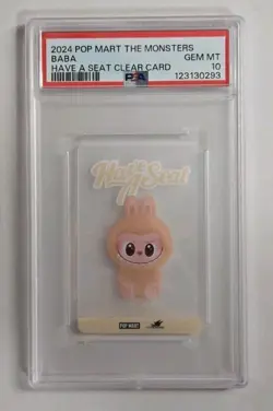 2024 Pop Mart The Monsters BABA Have A Seat Clear Card PSA 10 Labubu - Image 1