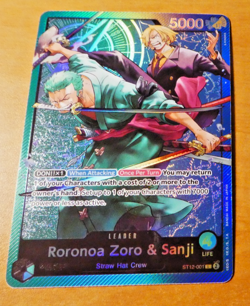 ONE PIECE ENGLISH CARD GAME HOLO CARTE ZORO & SANJI ST12-001 L ST EN MINT - Image 1
