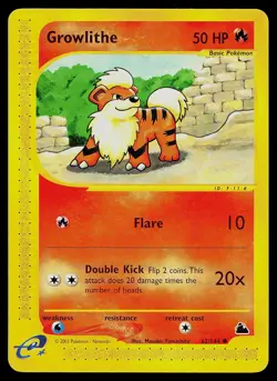 Pokemon Card - Growlithe Skyridge 62/144 Non-Holo - Image 1