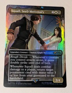 MTG *FOIL PROMO BORDERLESS* Final Fantasy Rare SQUALL, SEED MERCENARY NM - Image 1