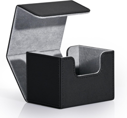 ZLCA Leather MTG Commander Deck Box, Holds 120+ Cards, Fits TCG, CCG, Black - Image 1