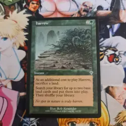 Mtg Invasion Harrow 🇬🇧 Nm Magic The Gathering Card 189 /350 Instant Green Og - Image 1