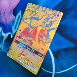 Reshiram & Charizard GX - SM247 - Full Art Gold Promo Ultra Rare Pokemon Card NM - Image 4